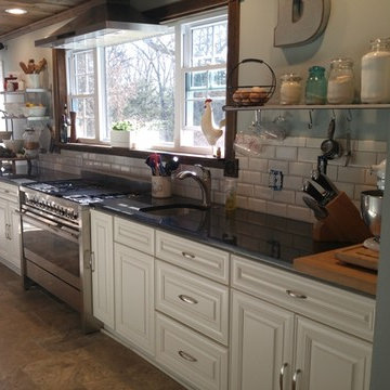 Country Chic White Raised Panel Kitchen Remodel