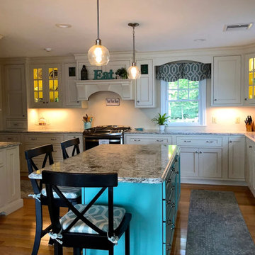 Country Style Kitchen- Teal Island