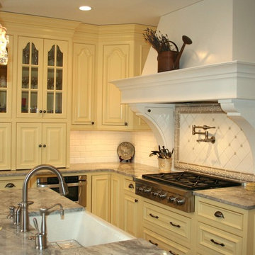 Crafted Inlay Kitchen with Custom Storage Hood