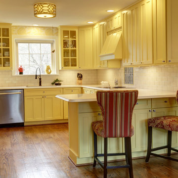 Craftsman/French Country/Farmhouse styles + color = one lovely kitchen!