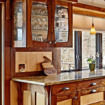 Craftsman Style Kitchen walnut and curly maple