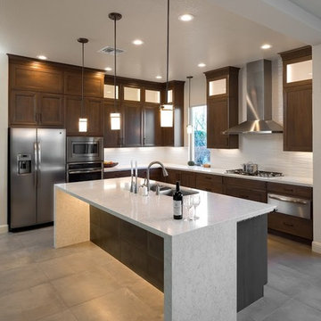 Crystal Cabinets & Quartz Countertops with Built In Lighting