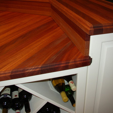 Custom African mahogany wood countertop