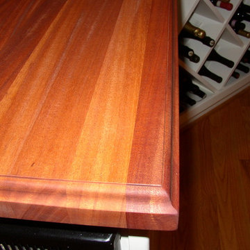 Custom African mahogany wood countertop