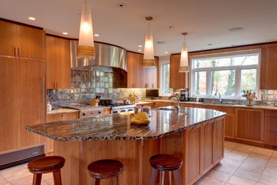 Elegant kitchen photo in Boston