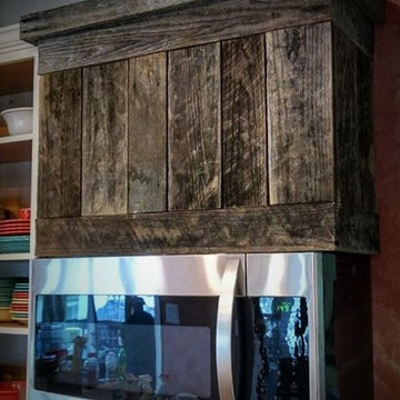 Custom Barn-Wood Microwave Cabinet