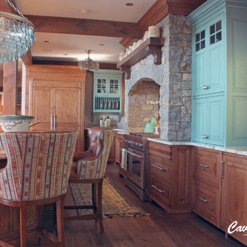 Custom Blue and Maple Stained Kitchen