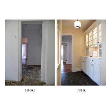 Custom Butler's Pantry with Wine Storage Before & After