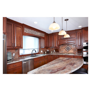 Custom cherry cabinets Juparana Bordeaux granite Traditional Kitchen Minneapolis by HearthWood Kitchens Houzz