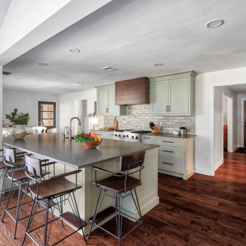 Custom Color Kitchen with Walnut Hood