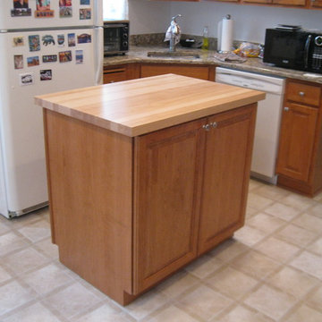 Custom  Dining Room Cabinet and Custom Kitchen Mobile Island