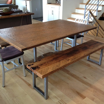 Custom dining table and benches