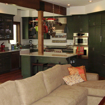 Custom Green Accent Cabinetry