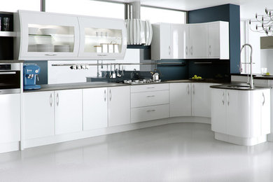 Example of a large minimalist kitchen design in Miami