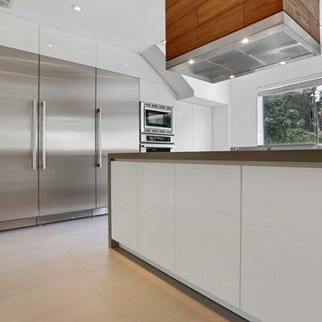 Custom Modern & Rustic Natural Wood & White Kitchen