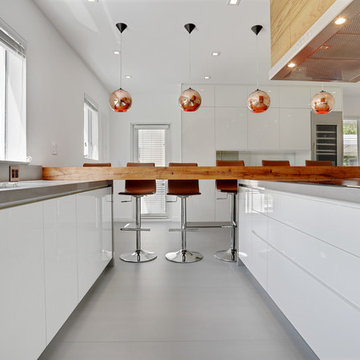Custom Modern & Rustic Natural Wood & White Kitchen
