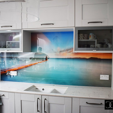 Custom Printed Beach Scene Glass Splashback