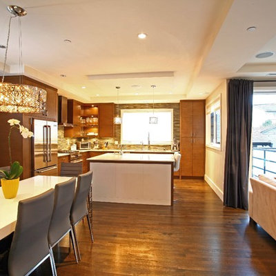 Minimalist open concept kitchen photo in Vancouver