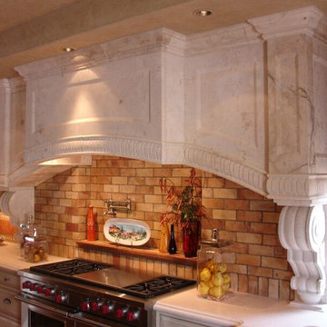 Custom Stonework - Elegant Kitchen Hood