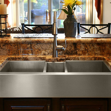 Custom Triple-Bowl Stainless Steel Kitchen Sink