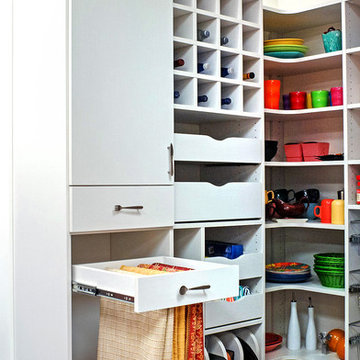 Custom Walk-In Pantry With Roll Outs