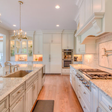 Custom White Raised panel cabinets