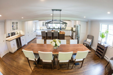 Example of a transitional dining room design in Bridgeport