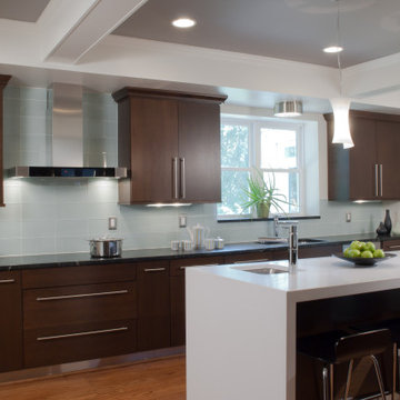 Dark Cherry Wood Cabinets