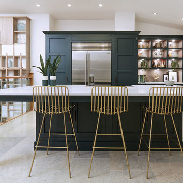 Dark Green Shaker Style Kitchen