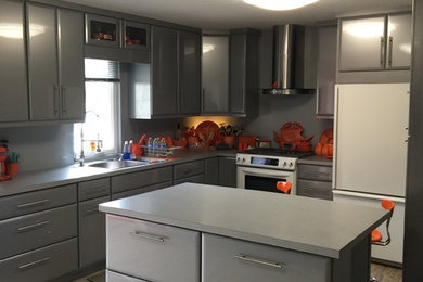 This is an example of a contemporary kitchen in Huntington.