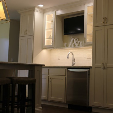 Davenport, IA- White Painted Kitchen With Gold Accents and Large Island