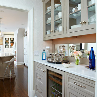 This is an example of a transitional kitchen in New York.