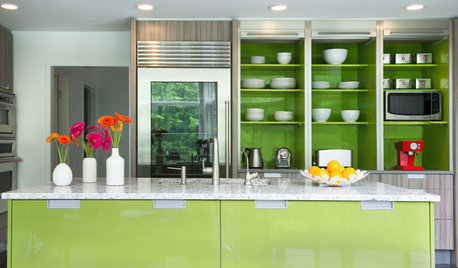 Kitchen of the Week: Bold Green and User Friendly in Connecticut