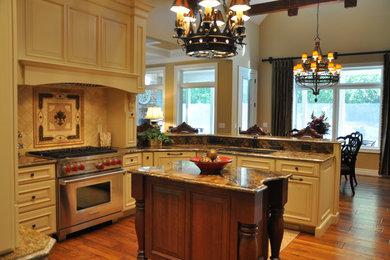 Inspiration for a timeless kitchen remodel in Other with granite countertops