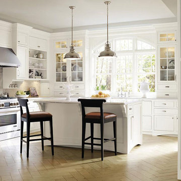 Decorá Cabinets: White Kitchen with Inset Cabinets