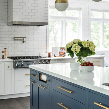 Deep Blue Kitchen Larchmont Manor