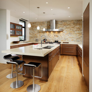 75+ Moderne Küchen mit Rückwand aus Steinfliesen Ideen & Bilder