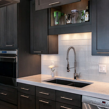 Denver Kitchen Remodel with Island Cooktop and Stainless Hood Above