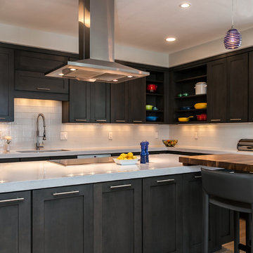 Denver Kitchen Remodel with Island Cooktop and Stainless Hood Above