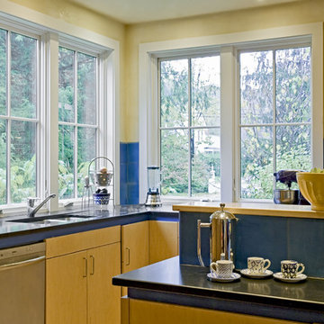 Detail of kitchen toward corner window