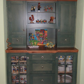 DeWils Painted beverage center cabinets