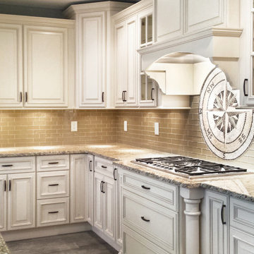 Direct Depot | All White Staggered Height Kitchen