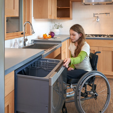 Dishwasher drawers allow for ease of loading and unloading.