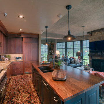 Distressed Black Walnut Wood Countertop by Craft Art