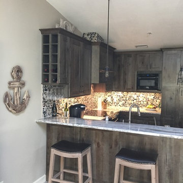 Distressed cabinets for kitchen and bath