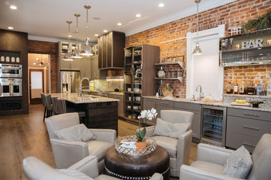 Kitchen - transitional kitchen idea in Indianapolis with an island