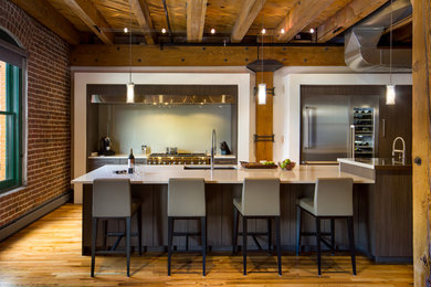 Example of an urban kitchen design in Denver