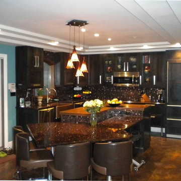 Dramatic eclectic kitchen