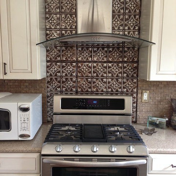 Dramatic Tin Backsplash