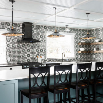 Dramatic Wall Tile and Kitchen Design